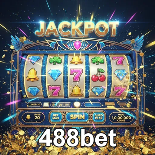 Imagem promocional de máquinas caça-níqueis do 488bet, destaque para slots e jogos de casino online